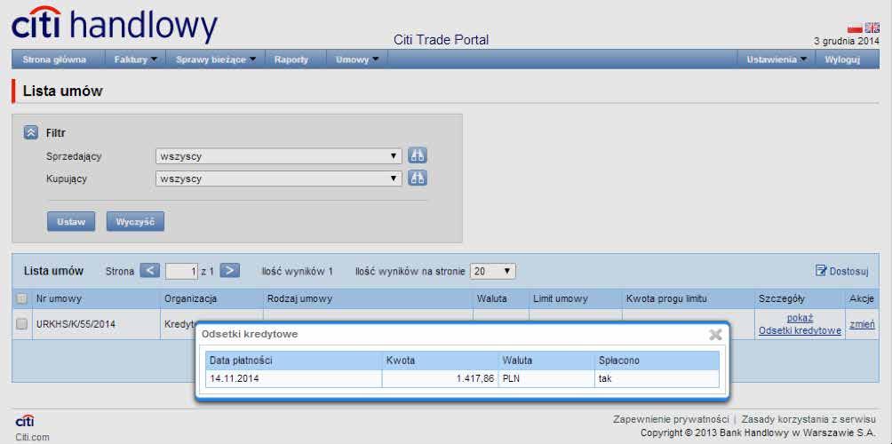 Schemat importu W zakładce Ustawienia > Schemat importu dostępne są do podglądu schematy importu plików zdefiniowane przez Bank.