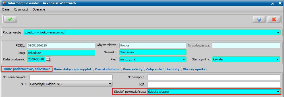 kontaktowe, na które mają być wysyłane powiadomienia: Dane kontaktowe wprowadzone w oknie danych osobowych zostaną podpowiedziane w oknie Zgoda na powiadomienia-kontakt.