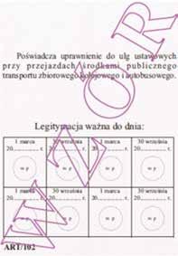 Wzór nr 1 H do 18 i 19 LEGITYMACJA SZKOLNA UCZNIÓW SZKÓŁ ARTYSTYCZNYCH