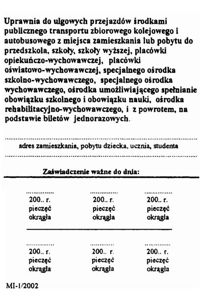 Wzór nr 19 do 19 ZAŚWIADCZENIE DLA JEDNEGO Z RODZICÓW LUB OPIEKUNA DZIECI I MŁODZIEŻY DOTKNIĘTYCH INWALIDZTWEM LUB