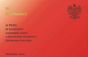 Strona 1 Strona Strona 1: 1) tło w kolorze czerwonym cieniowane; ) w lewym górnym rogu wizerunek orła według wzoru ustalonego dla godła Rzeczypospolitej Polskiej i napis WBE ; 3) poniżej napisy