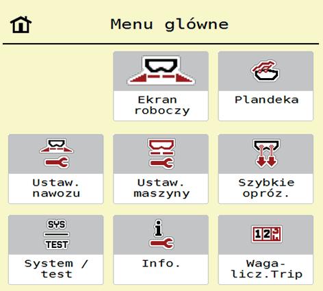 4 Obsługa AXIS-H ISOBUS 4.3 Menu główne Rysunek 4.