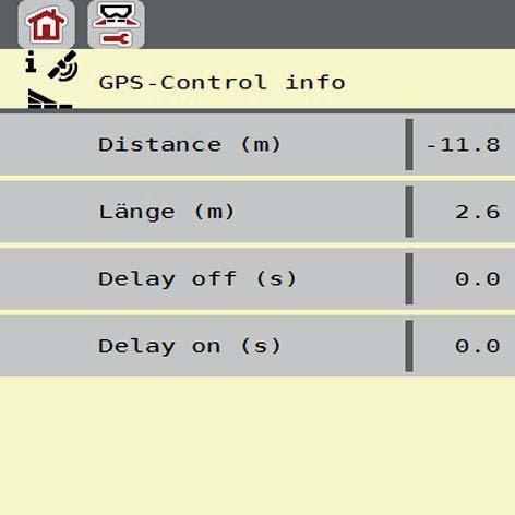 Obsługa AXIS-H ISOBUS 4 4.4.9 GPS-Control Info Menu GPS-Control Info informuje o wartościach ustawień obliczanych w menu Obliczanie OptiPoint.