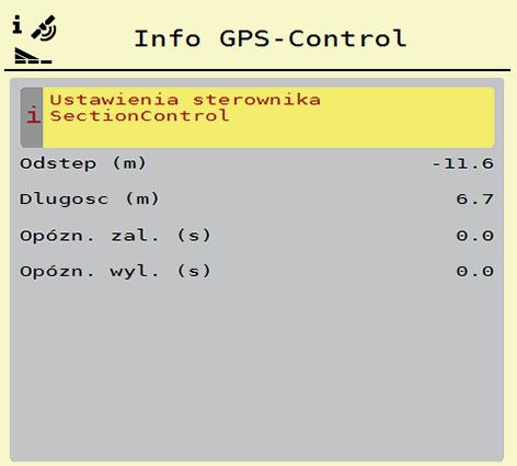 lub 1 i 2 wartości czasu (John Deere,...). Zastosować wyświetlone tu wartości ręcznie w odpowiednim menu ustawień na terminalu GPS.