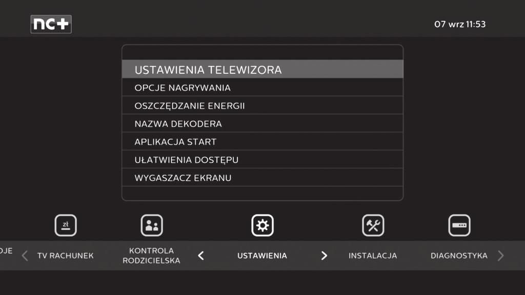 Ustawienia telewizora Jeżeli dekoder jest podłączony do telewizora 4K (UHD), w menu konfiguracji ROZDZIELCZOŚĆ TELEWIZORA należy wybrać wartość 2160p.