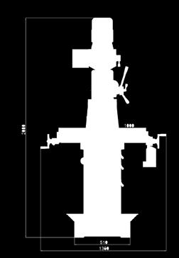 Głowica obrabiarki Regulowana odległość wrzeciona od kolumny w zakresie 250-650 mm Dane techniczne, akcesoria i wymiary Model MT 50E Nr artykułu 3336010 Dane technicz Napięcie elektryczne 0 V / 3 Ph