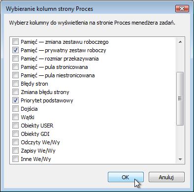 Kliknij Widok> Wybierz kolumny. Zaznacz pole wyboru obok Priorytetu bazowy > kliknij OK.