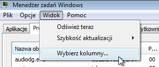 Menedżera zadań Windows.