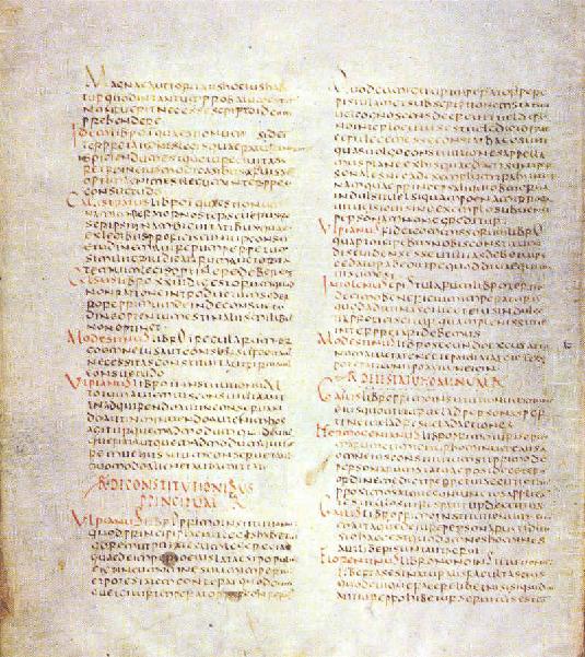 Digesta seu Pandecta Deo auctore (530) Tanta/ έδωκεν (533) Teoria Bluhme (1820): masy