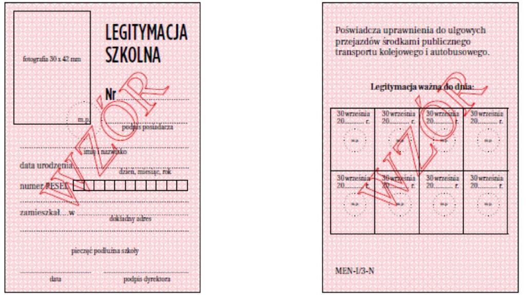 Wzór nr 16 do 17, 27 WZÓR LEGITYMACJI SZKOLNEJ DLA NIEPEŁNOSPRAWNYCH UCZNIÓW SZKÓŁ PODSTAWOWYCH I PONADPODSTAWOWYCH DLA DZIECI I MŁODZIEŻY, Z WYJĄTKIEM SZKÓŁ POLICEALNYCH DLA MŁODZIEŻY