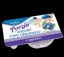 Jogurt typu greckiego posiada kremową, gęstą konsystencję i charakterystyczny delikatny smak.