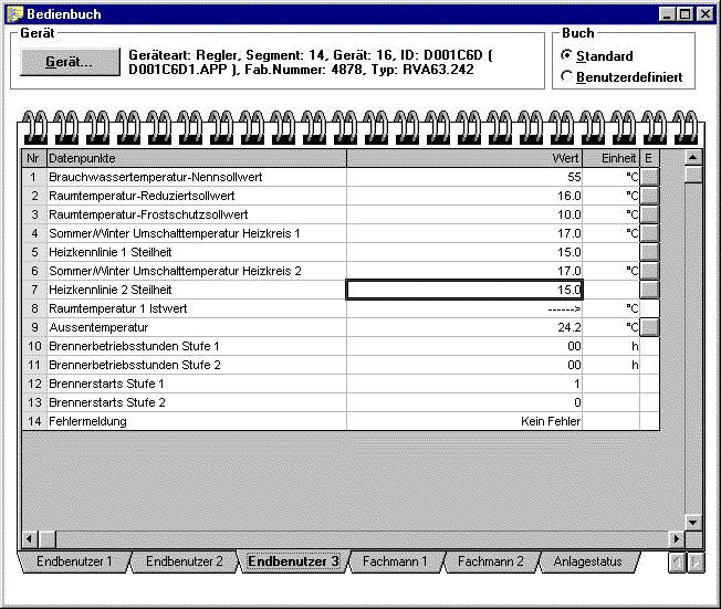 Książeczka obsługowa Parametry z regulatora można oglądać i edytować w sposób podobny do użycia