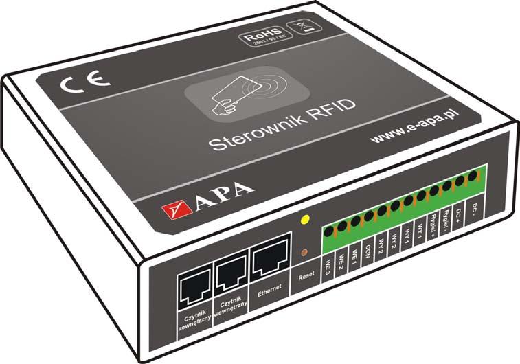 Strona 3 z 14 1. Charakterystyka ogólna APA RFID jest urządzeniem spełniającym funkcję kontroli dostępu do pomieszczeń, biur, magazynów oraz do optymalizacji i pomiaru czasu pracy.