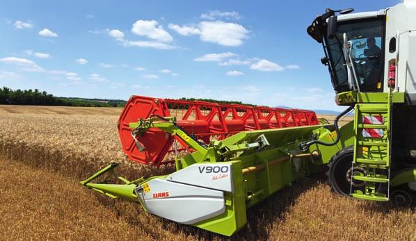 CLAAS CONTOUR II gwarantuje dobre dopasowanie do podłoża. CLAAS CONTOUR automatycznie dopasowuje przyrząd żniwny do podłoża na kierunku jazdy.