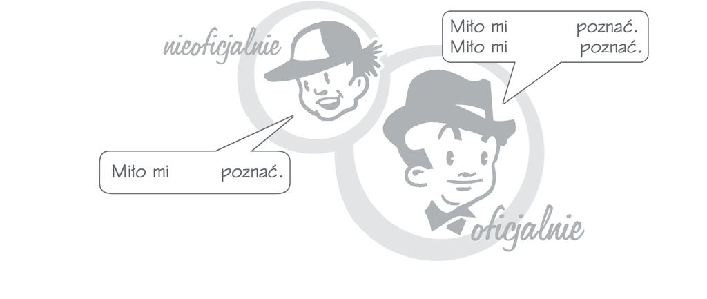 . A: mi / mi³o / bardzo B: równie / mnie... Æwiczenie Æwiczenie Proszê uzupe³niæ dialog. 00 00 dobry dzieñ / wieczór / noc do dzieñ / razie / widzenia. na widzenia / noc / razie.