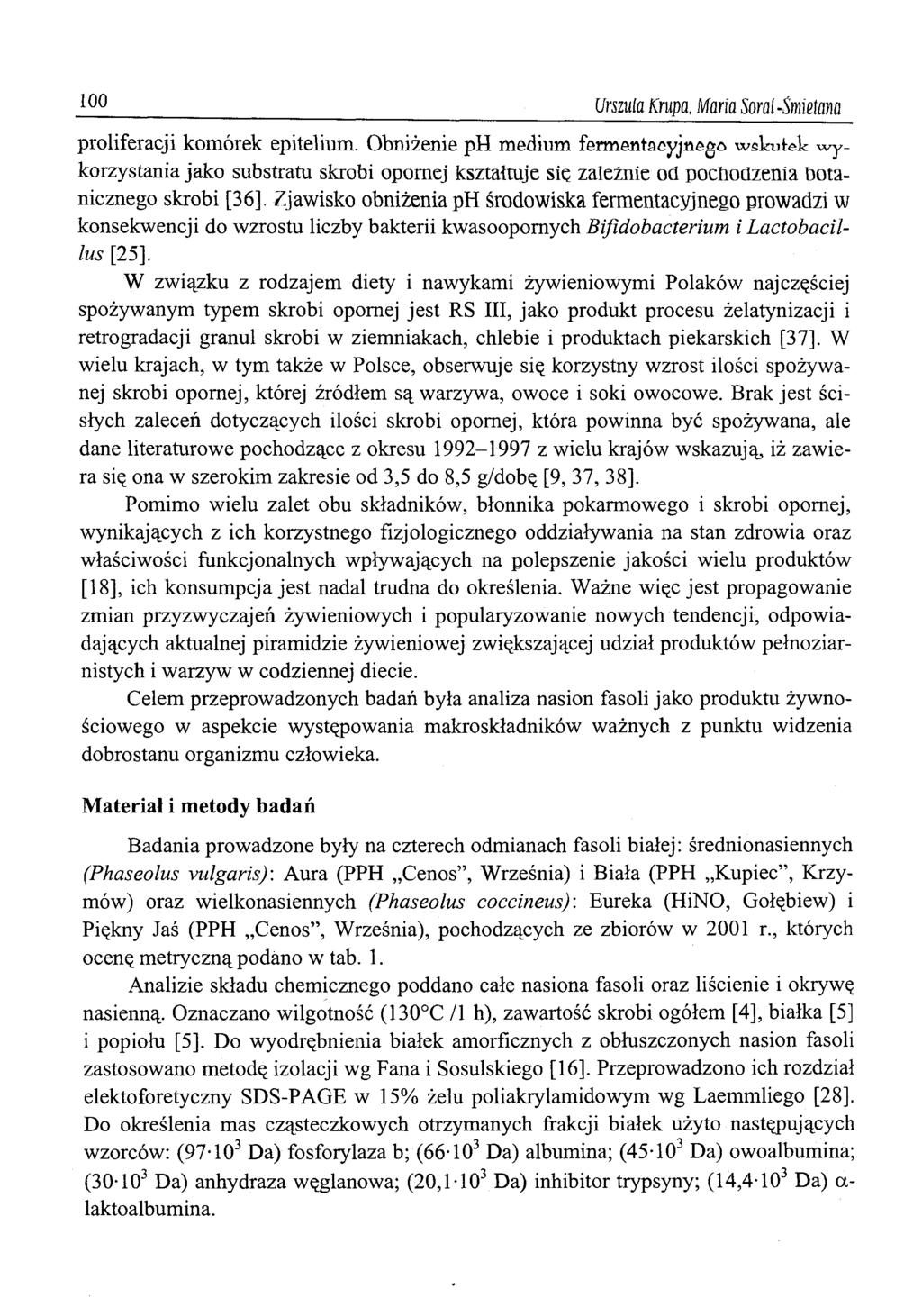 100 Urszula Krupa, Maria Soral-Śmietana proliferacji komórek epitelium.