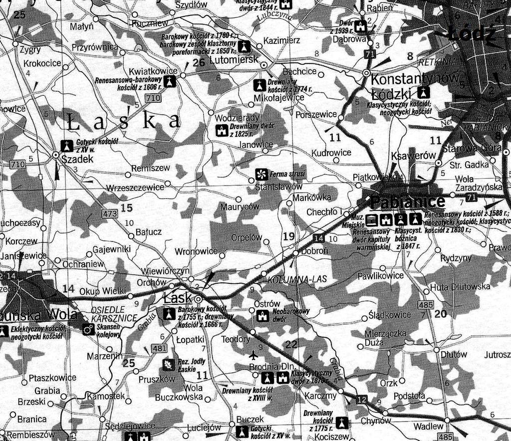 Zadanie 2 (2 p.) Korzystając z mapy samochodowej wykonaj polecenia. A. W oparciu o poniższe informacje zaznacz na mapie trasę jaką przejechał kierowca.