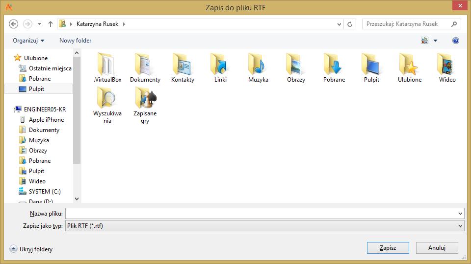 Raporty i Zestawienia Dla poprawnie zaprojektowanej Sieci możliwe jest uzyskanie raportu obliczeniowego. Raport RTF przycisk znajduje się w dolnej części tabeli obliczeniowych.