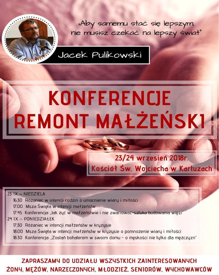 Konferencje Jacka Pulikowskiego w parafii Św. Wojciecha w Kartuzach.