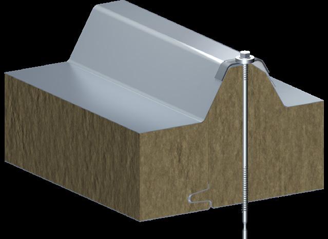 IzoRoof MWF Płyta dachowa TR 1080 Profilowane okładziny o wyjątkowej estetyce powierzchni Duży promień profilowania okładziny zapewniający trwałość powłoki ochronnej Komora zabezpieczająca przed