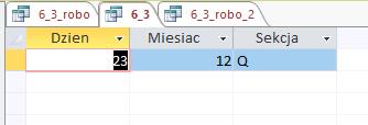 20 Sprawozdanie z egzaminu maturalnego 2018 Zapis SQL: SELECT 6_3_robo.Dzien, 6_3_robo.Miesiac, 6_3_robo.Sekcja FROM 6_3_robo_2 INNER JOIN 6_3_robo ON (6_3_robo.PoliczOfNumer_komputera = 6_3_robo_2.