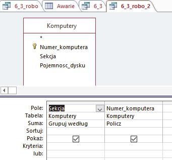 Informatyka 19 Kwerenda pomocnicza 2 zliczająca liczbę