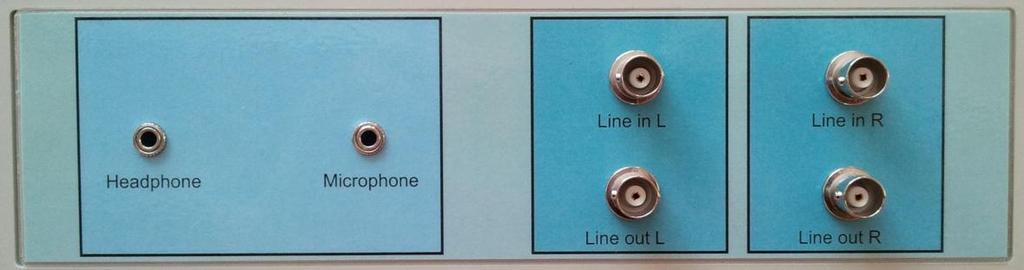 W ćwiczeniu należy wykorzystać kanał lewy (patrz rys.2.: "Line in L" - wejście, "Line out L" - wyjście). Rys. 3.