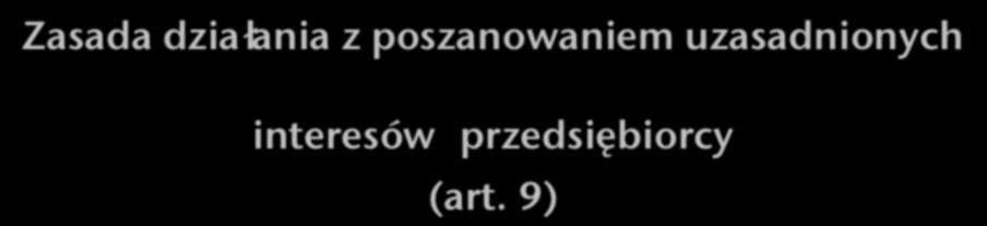 Zasada działania z poszanowaniem uzasadnionych interesów przedsiębiorcy (art.