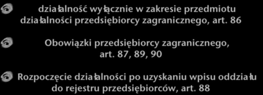 86 Obowiązki przedsiębiorcy zagranicznego, art.