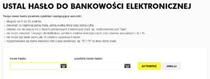 Po wybraniu Zaloguj się, dostaniesz drugi SMS z hasłem identyfikującym. Wpisz je na kolejnym ekranie wraz z datą urodzenia w formacie dd-mm-rrrr. Po uzupełnieniu danych naciśnij Zatwierdź.