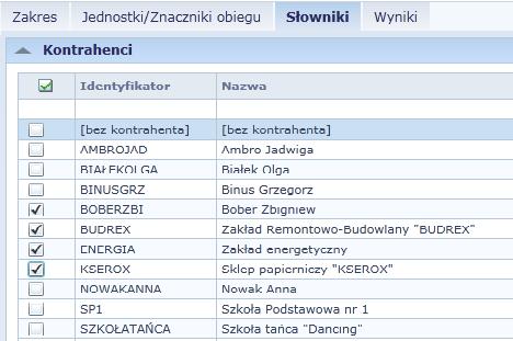 W sekcji Parametry raportu w polach Data zakończenia dostawy od:, Data zakończenia dostawy do:, Data wystawienia od:, Data wystawienia do:, Termin płatności od:, Termin płatności do: wpisz daty lub