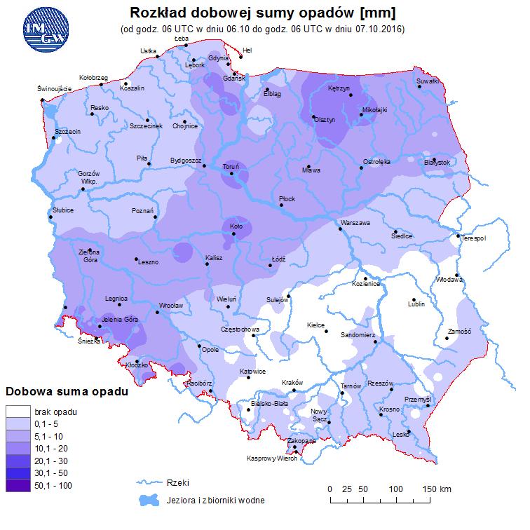 głównych rzekach Polski