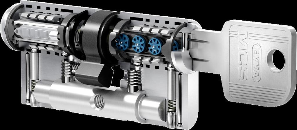 Element blokujący z ochroną przeciążeniową Rotor magnetyczny Element blokujący Zabezpieczenie przed rozwierceniem rdzenia Sztyft stabilizujący klucz Zabezpieczenie przed rozwierceniem obudowy W