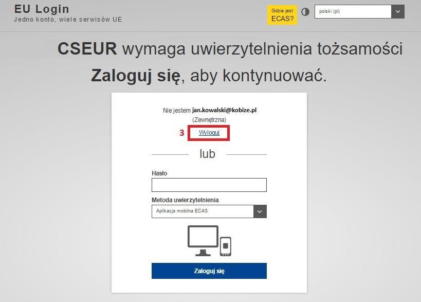 Zalogowanie do Rejestru będzie możliwe tylko wtedy, gdy ten sam numer telefonu komórkowego został zarejestrowany dla danego użytkownika w Rejestrze Unii.