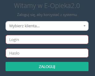 1. Logowanie do systemu Przed rozpoczęciem pracy z aplikacją eopieka należy się zalogować podając swój login oraz wpisując ustawione wcześniej hasło.