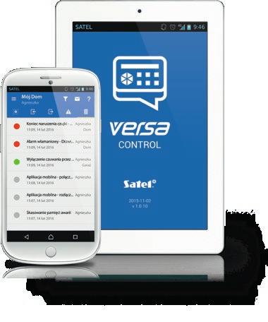 SYSTEMY SYGNALIZACJI WŁAMANIA I NAPADU Centrale alarmowe APLIKACJA DO OBSŁUGI SYSTEMÓW VERSA VERSA CONTROL Aplikacja do zdalnego sterowania systemem VERSA za pomocą smartfonów i tabletów dostępna w
