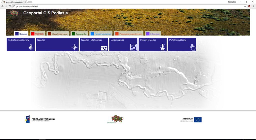 Geoportal GIS Podlasia Podlaski geoportal oferuje kilka