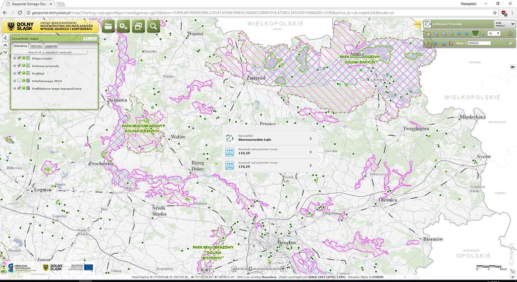 Geoportal Dolnośląski Tutaj widzimy mapę terenów chronionych.