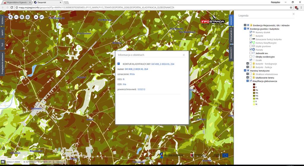 InfoStrada Kujaw i Pomorza Klikając w wybrany kontur klasyfikacyjny