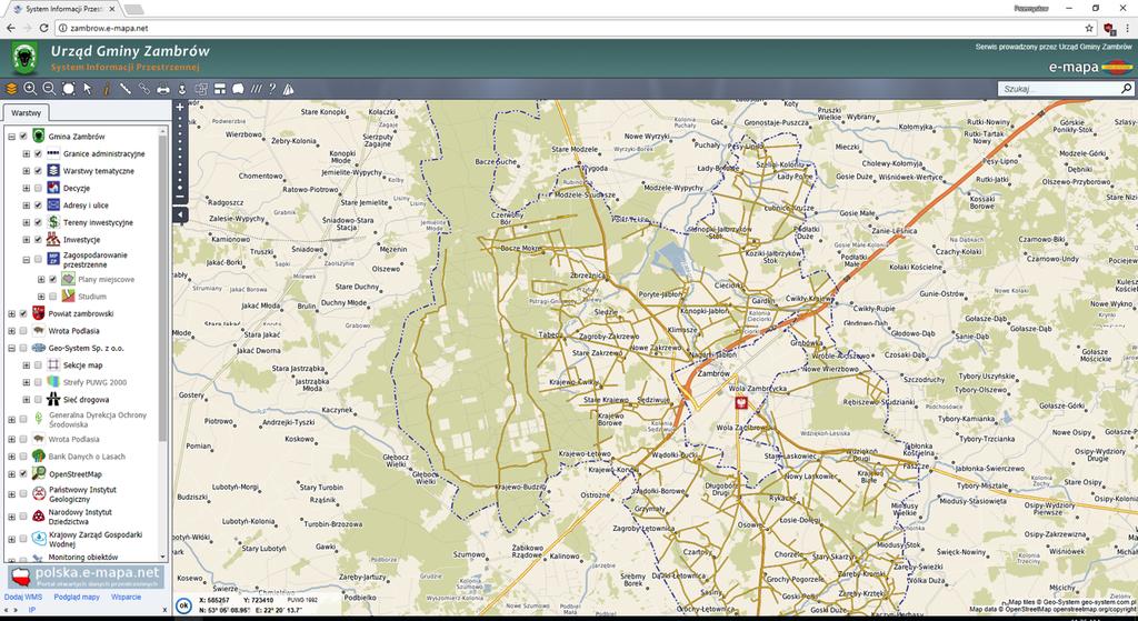 Urząd Gminy Zambrów Geoportal jednostki najniższego szczebla gminnego przedstawimy na przykładzie Urzędu Gminy