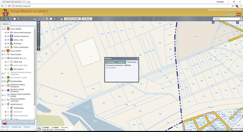 Urząd Miasta Sokółka Geoportal Urzędu Miasta Sokółki, stworzony w tym samym standardzie, cechuje się w