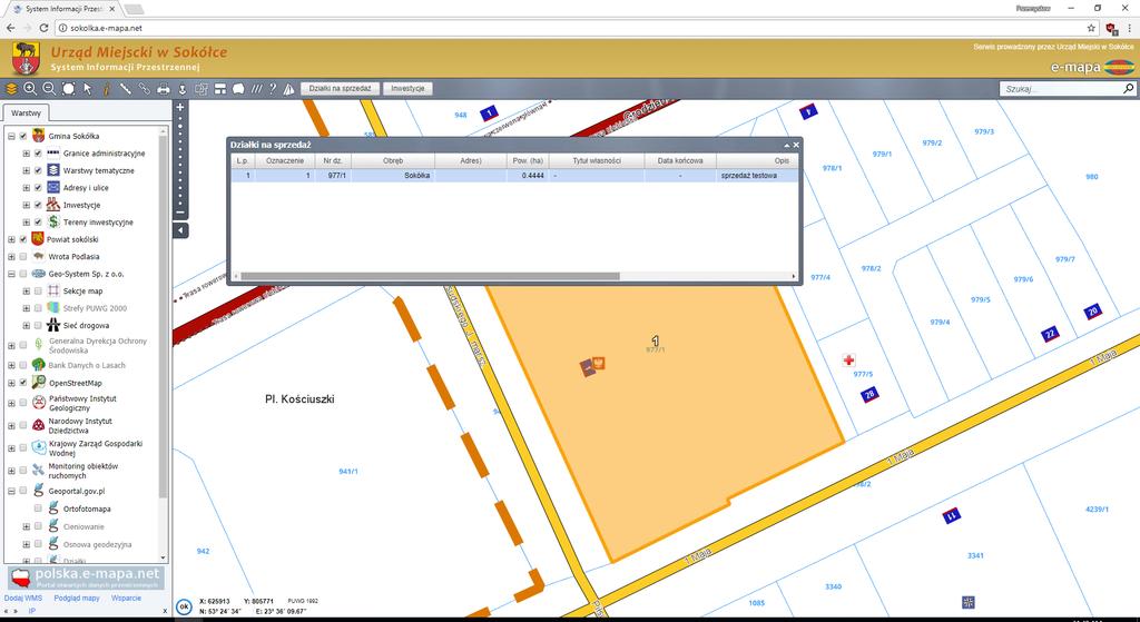 Urząd Miasta Sokółka Możemy też wyszukać działki wystawione