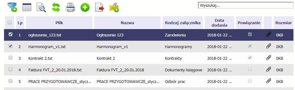 Funkcja Pobierz zaznaczone powoduje pobranie wyłącznie tych plików, które zaznaczyłeś na poszczególnych stronach.