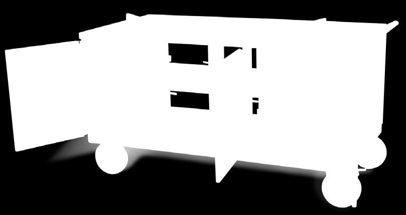 (1) Model 486-3, szuflada wytrzymała. (1) Model 490-3, szuflada wytrzymała. (1) Zestaw kółek 150 mm. Nośność: 1.