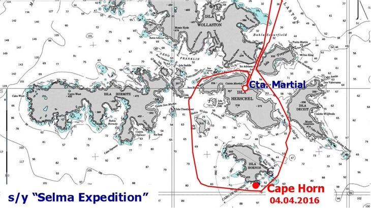 Wieczorem o 19: 30 zakotwiczyliśmy w dobrze osłoniętej od zachodnich sztormów zatoczce Martial na wyspie Herschel w archipelagu Wollastone, do