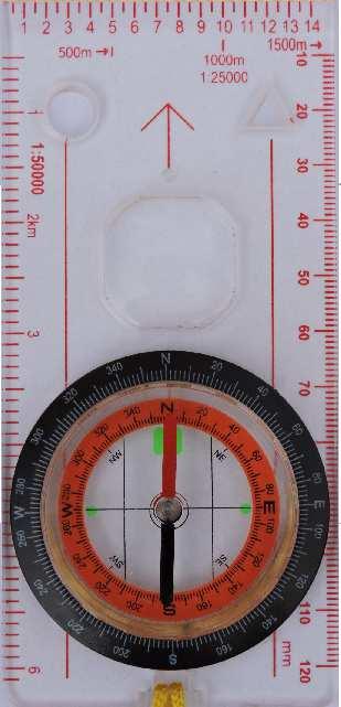 Wyznaczanie północy magnetycznej Ustawiamy kompas poziomo.