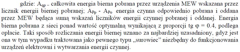 KOMPENSACJA MOCY BIERNEJ W MAŁYCH ELEKTROWNIACH WODNYCH Do rozliczeń