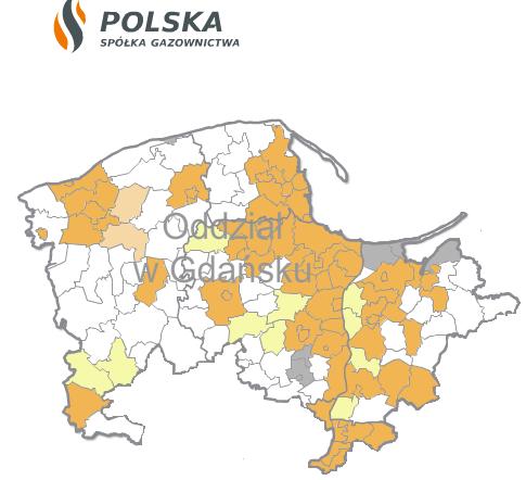 Etap I Złożenie wniosku o określenie warunków przyłączenia Na Mapie Systemu Dystrybucyjnego PSG należy sprawdzić