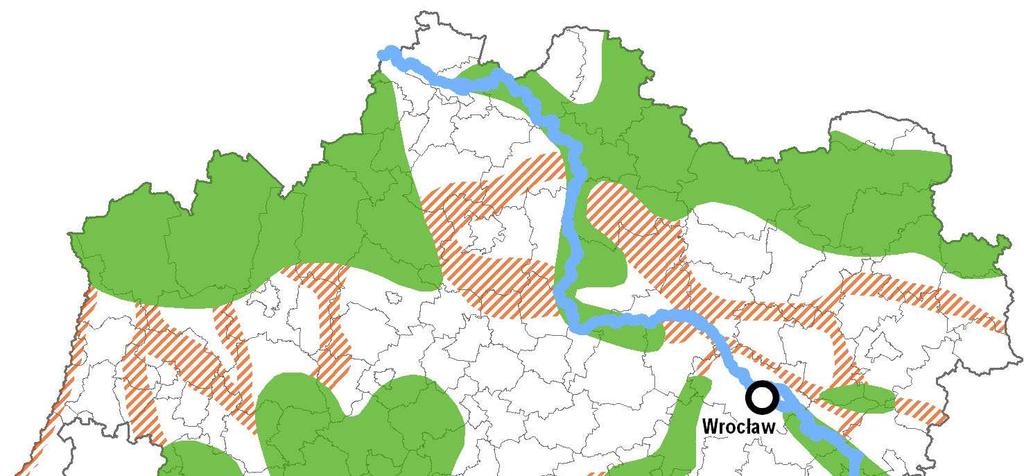 11. Obszar rolniczy obejmuje głównie Nizinę Śląską i Przedgórze Sudeckie i charakteryzuje się najlepszymi w kraju warunkami dla produkcji rolnej, tzn.