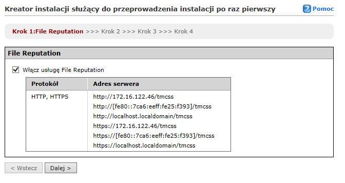 Czynności wykonywane po zainstalowaniu Procedura 1. Zaloguj się do konsoli internetowej. Pojawi się kreator instalacji. 2.